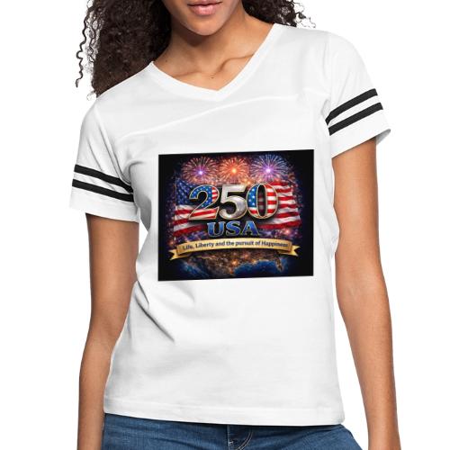USA 250th Celebration - Women's V-Neck Football Tee