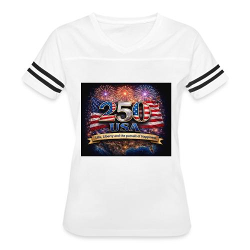 USA 250th Celebration - Women's V-Neck Football Tee