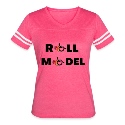 Roll model in a wheelchair, for wheelchair users - Women's Vintage Sports T-Shirt