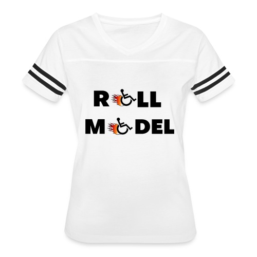 Roll model in a wheelchair, for wheelchair users - Women's Vintage Sports T-Shirt