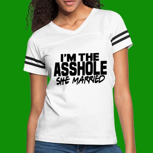I'm The As$hole She Married - Women's V-Neck Football Tee