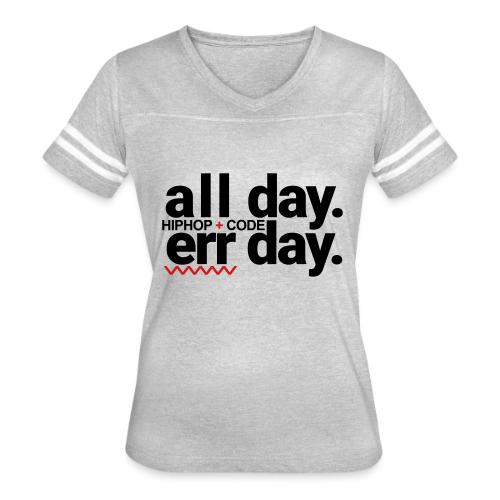 alldayerrday-2color - Women's V-Neck Football Tee
