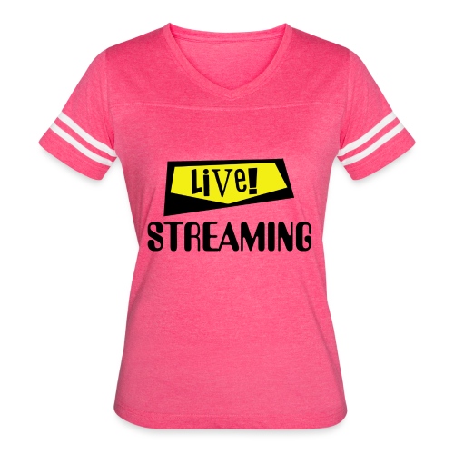 Live Streaming - Women's V-Neck Football Tee