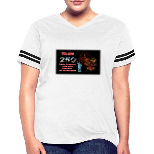 1776 - 2026 - 250 Years USA | Fireworks - Women's V-Neck Football Tee