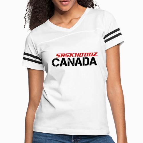 saskhoodz canada - Women's V-Neck Football Tee
