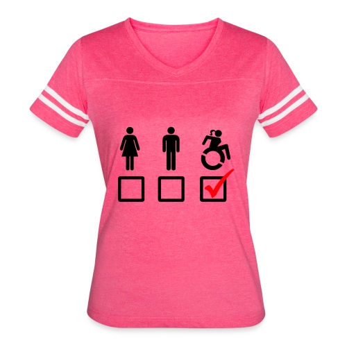 Female wheelchair user, check! - Women's Vintage Sports T-Shirt