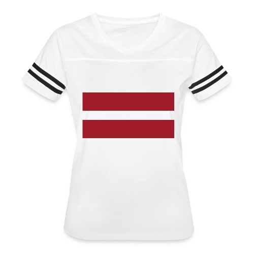 Latvia Flag - Women's V-Neck Football Tee