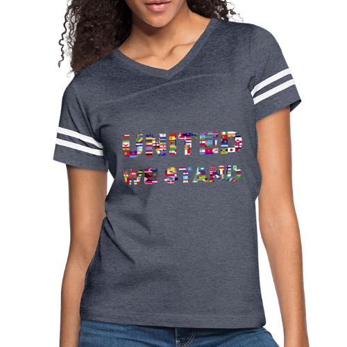 UNITED WE STAND - Women's V-Neck Football Tee