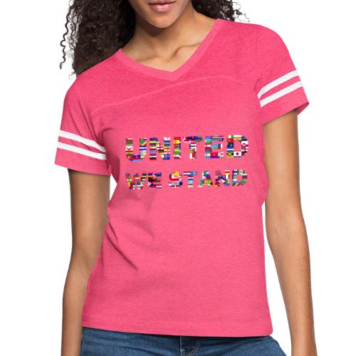 UNITED WE STAND - Women's V-Neck Football Tee