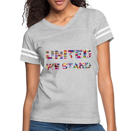 UNITED WE STAND - Women's V-Neck Football Tee