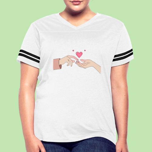 Valentine’s Touch - Women's V-Neck Football Tee