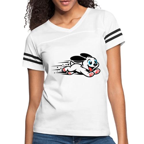 Speedy Pup Sprint on the Run - Women's V-Neck Football Tee