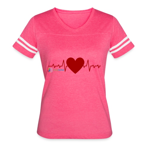 Heart with Heartbeat, Loving Medical Coding - Women's Vintage Sports T-Shirt