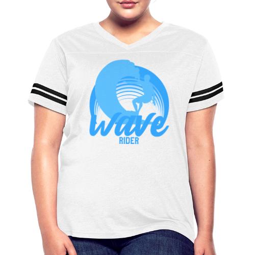 Wave Rider - Women's V-Neck Football Tee