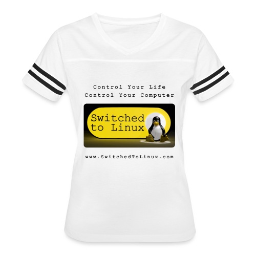 Switched to Linux Logo with Black Text - Women's Vintage Sports T-Shirt