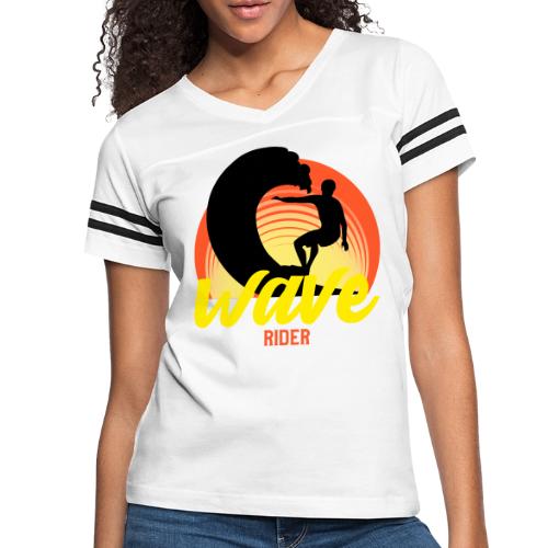Wave Rider - Women's V-Neck Football Tee
