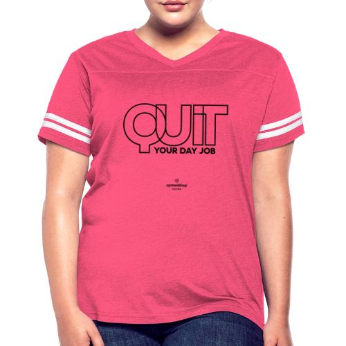 Quit in black - Women's V-Neck Football Tee
