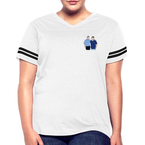 Tim and Ted - Women's V-Neck Football Tee