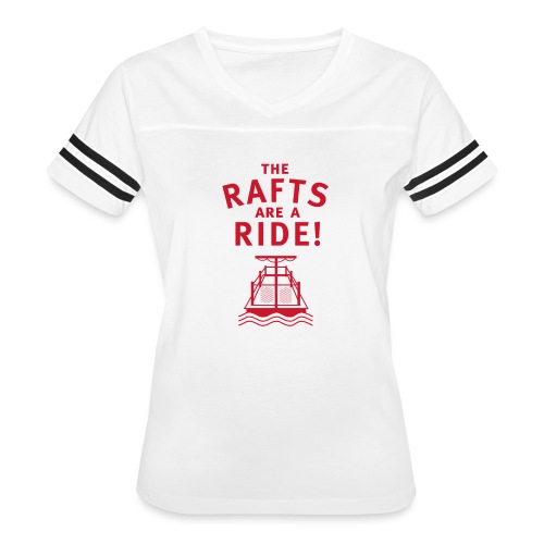 Traveling With The Mouse: Rafts Are A Ride (RED) - Women's V-Neck Football Tee