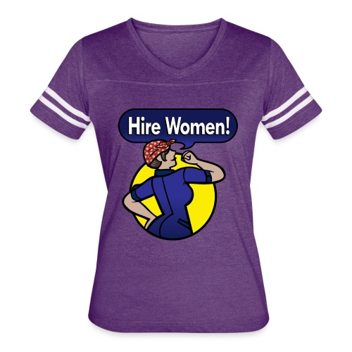 Hire Women! T-Shirt - Women's V-Neck Football Tee