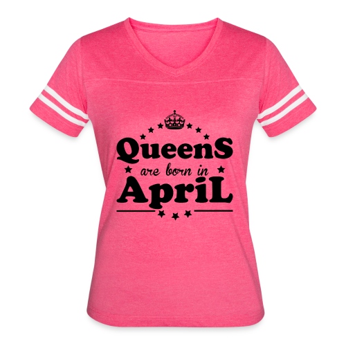 Queens are born in April - Women's V-Neck Football Tee