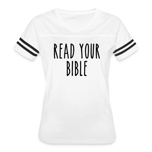 Read Your Bible - Women's V-Neck Football Tee