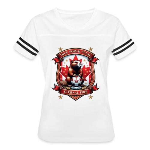 Canada Beaver Crest T-Shirt, Pride Badge Gift - Women's V-Neck Football Tee