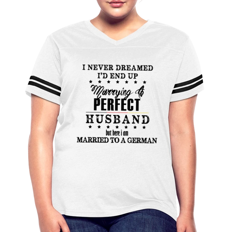 Perfect German Husband - Women's V-Neck Football Tee