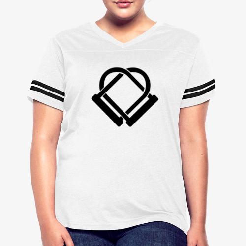 Bike U Lock Heart - Women's V-Neck Football Tee