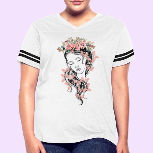 Butterfly Flower Goddess - Fairytale Design - Women's V-Neck Football Tee