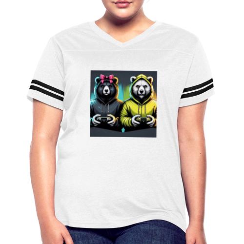 Gamer Bears - Women's V-Neck Football Tee