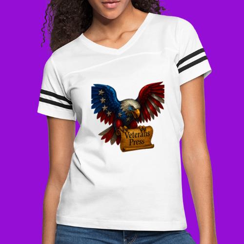 Veterans Press Bald Eagle - Women's V-Neck Football Tee