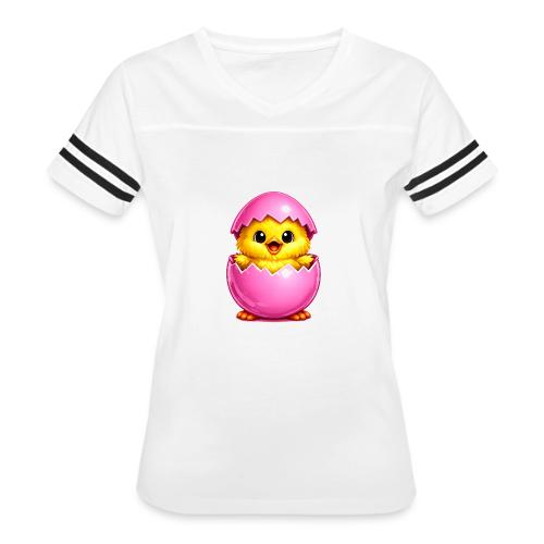 Easter Chick Pink - Women's V-Neck Football Tee