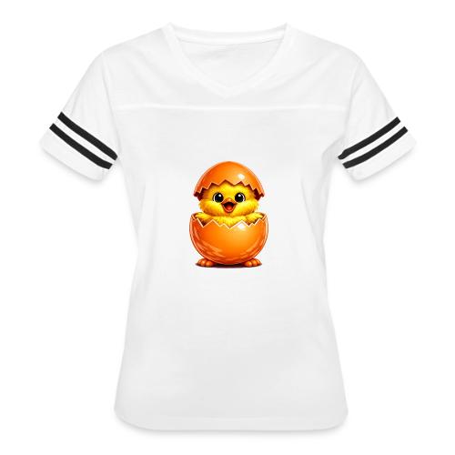Easter Chick Orange - Women's V-Neck Football Tee