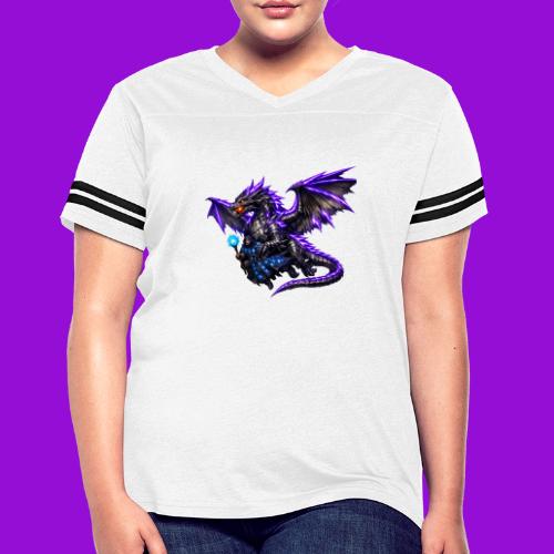Neon Dragon and Battle Mage - Women's V-Neck Football Tee