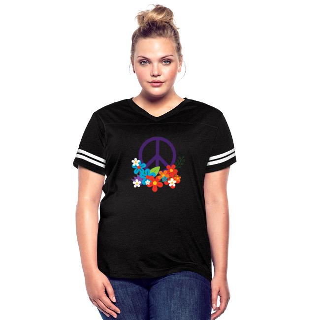 Hippie Peace Design With Flowers