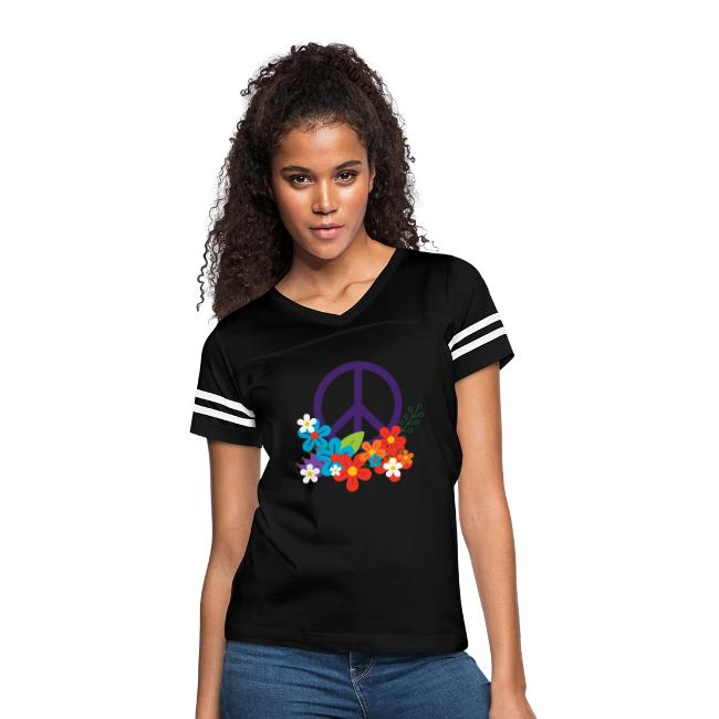 Hippie Peace Design With Flowers