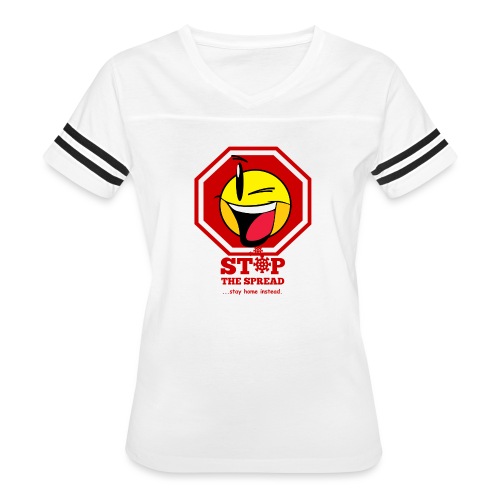 I Wear a Smile - Stop the Spread - Women's V-Neck Football Tee