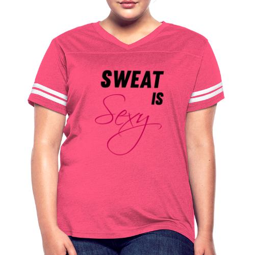 Sweat is Sexy - Women's V-Neck Football Tee