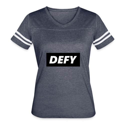 defy logo - Women's V-Neck Football Tee