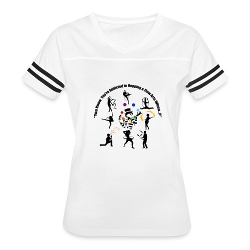 You Know You're Addicted to Hooping & Flow Arts - Women's V-Neck Football Tee
