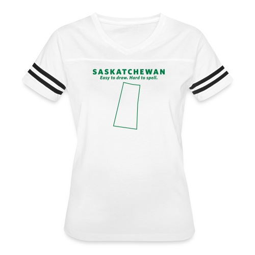 Saskatchewan - Women's V-Neck Football Tee