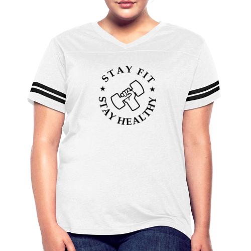 Stay Fit Stay Healthy - Women's V-Neck Football Tee