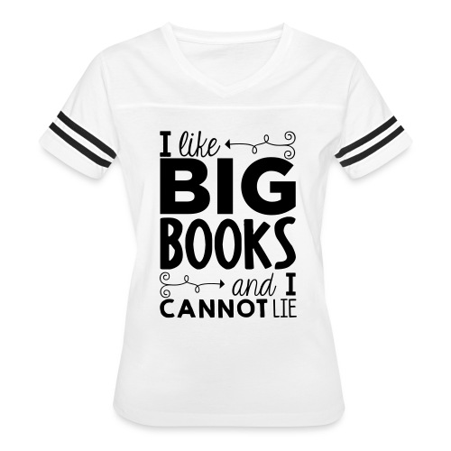 I Like Big Books Cannot Lie Funny Teacher T-Shirt - Women's V-Neck Football Tee