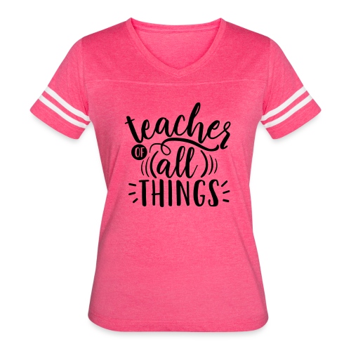 Teacher of All Things Teacher T-Shirts - Women's V-Neck Football Tee