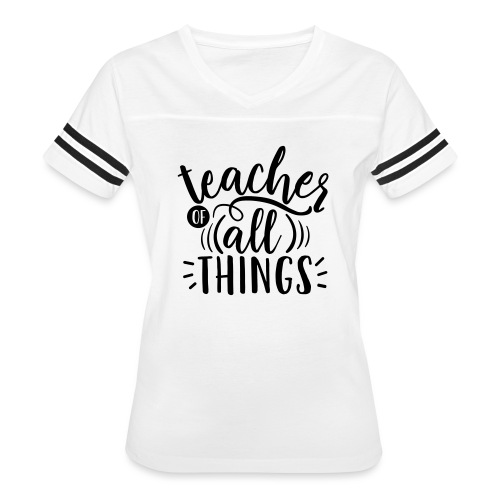 Teacher of All Things Teacher T-Shirts - Women's V-Neck Football Tee