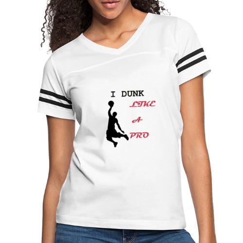 Basketball Tshirt| I dunk like a pro| - Women's V-Neck Football Tee