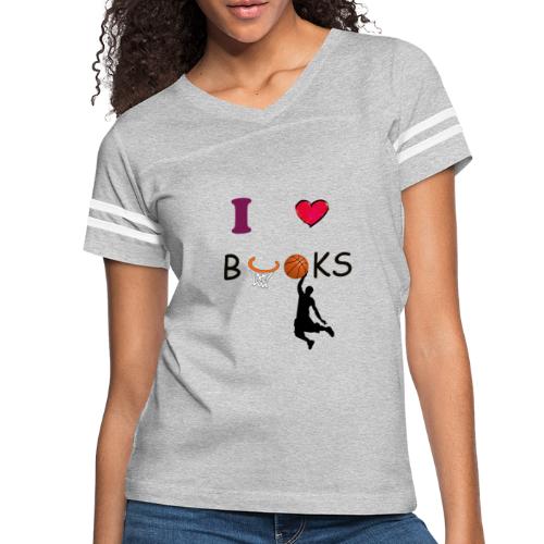 I love Books |Tshirt|Books|Basketball - Women's V-Neck Football Tee
