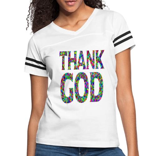 THANK GOD - Women's V-Neck Football Tee