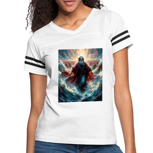 Moses and the great Exodus - Women's V-Neck Football Tee